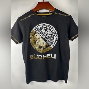 Bucheli Tshirt M Moda Italia black and golden‎ top